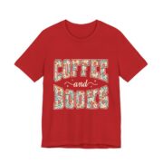 Coffee And Books Floral Reader T-Shirt in Red