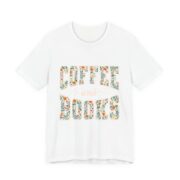 Coffee And Books Floral Reader T-Shirt in White