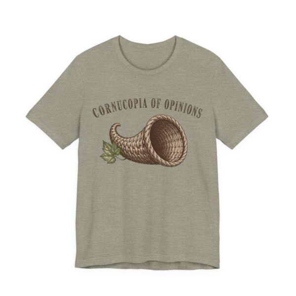 Cornucopia Of Opinions Shirt - Funny Thanksgiving Tee in Heather Stone