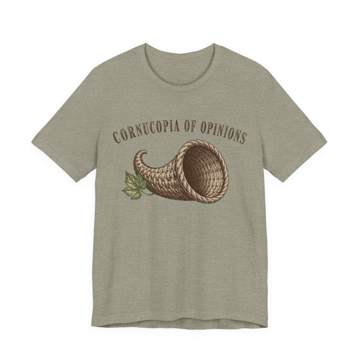 Cornucopia Of Opinions Shirt - Funny Thanksgiving Tee in Heather Stone