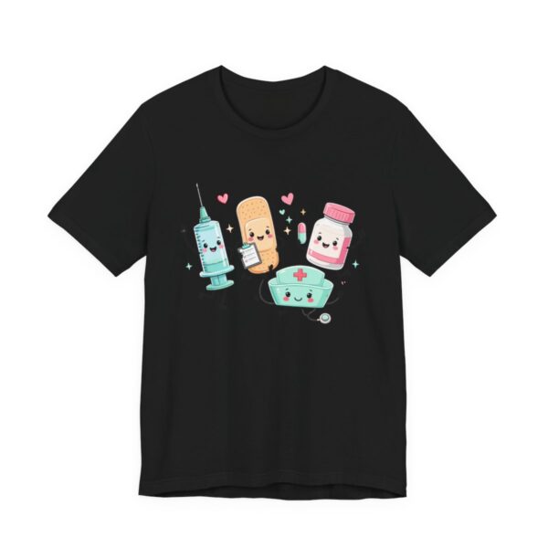 Cute Nurse Kawaii Healthcare T-Shirt in Black