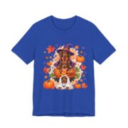 Dachshund Witch Halloween Pumpkin T-Shirt in True Royal