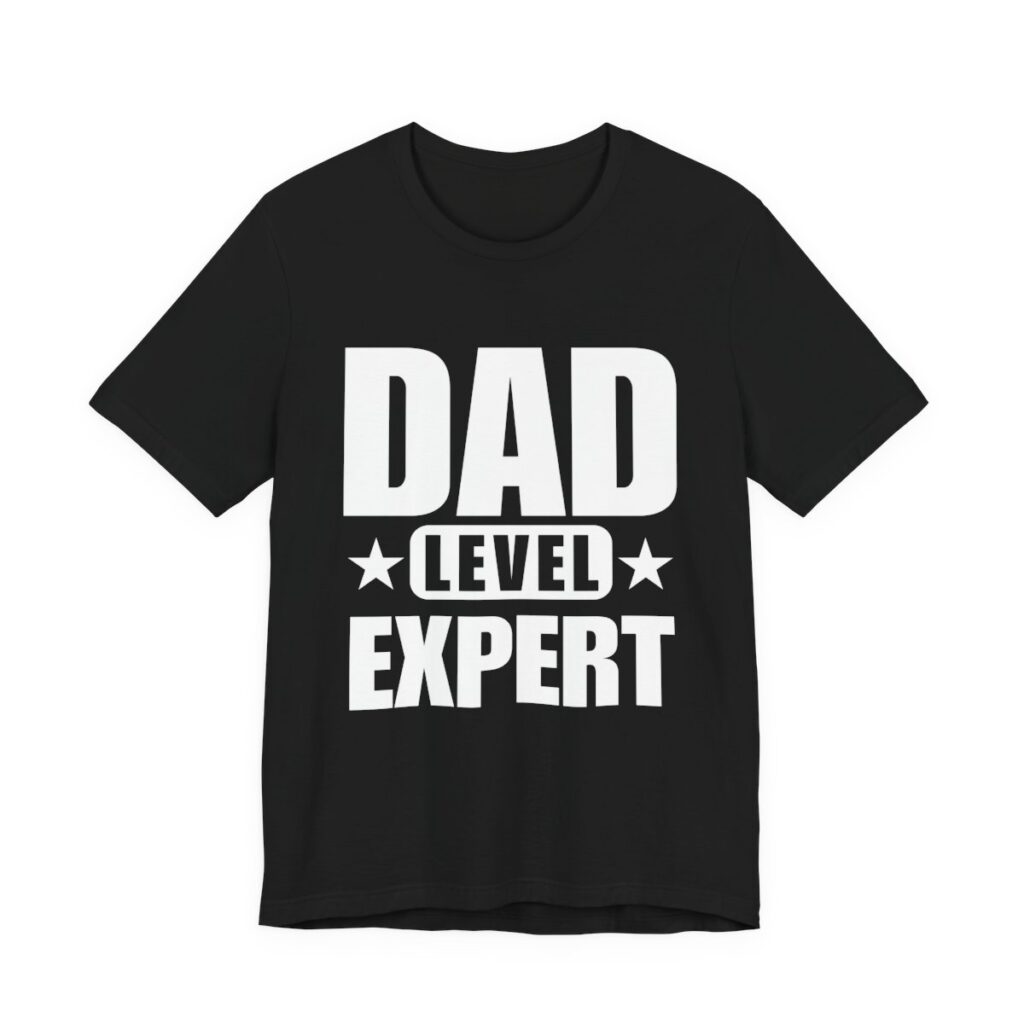 Dad Level Expert Bold Stencil T-Shirt in Black