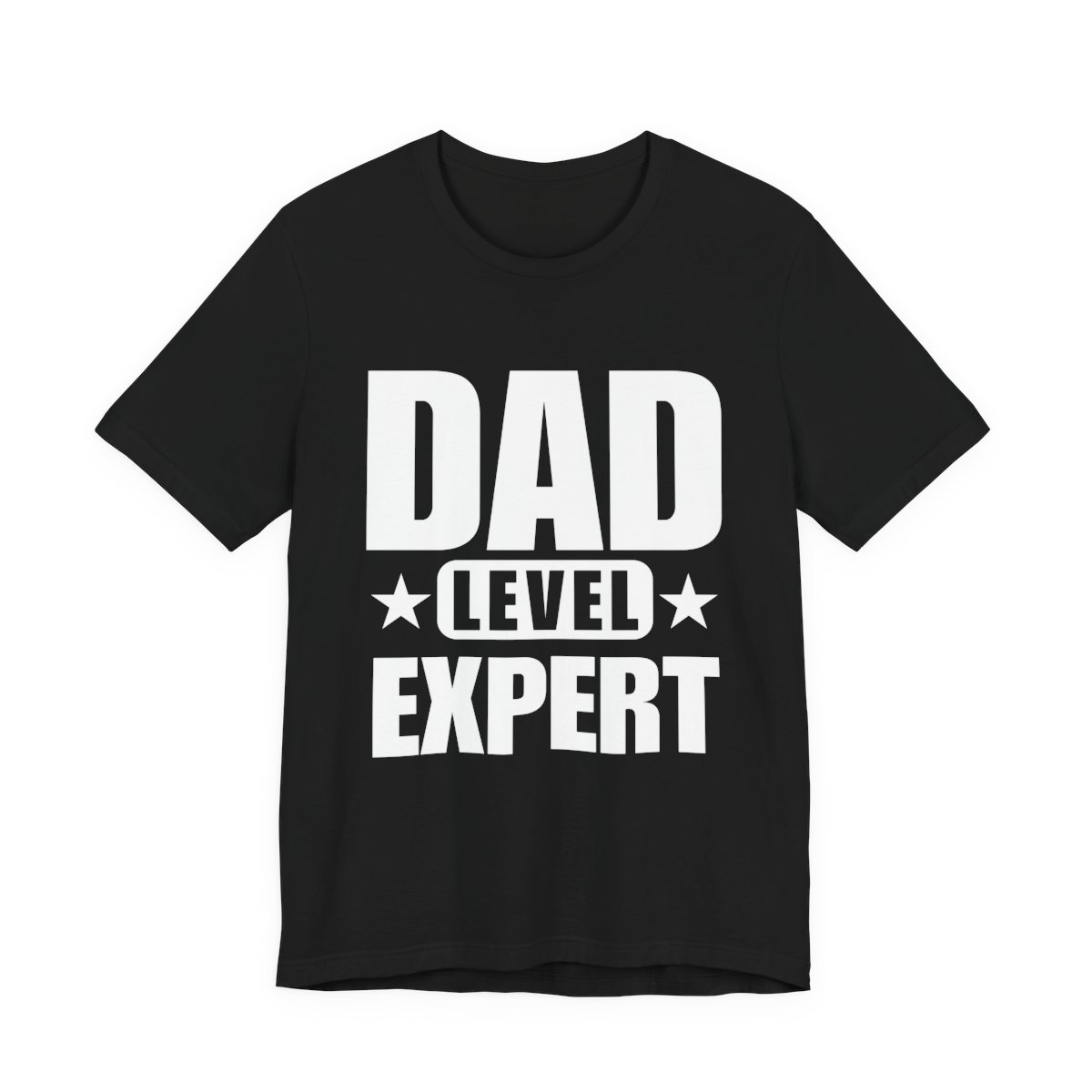 Dad Level Expert Bold Stencil T-Shirt in Black