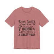 Dear Santa Sorry For All The F Bombs T-Shirt in Heather Mauve