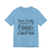 Dear Santa Sorry For All The F Bombs T-Shirt in Ocean Blue