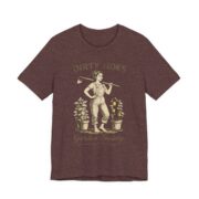 Dirty Hoes Garden Society Funny Gardening T-Shirt in Heather Maroon