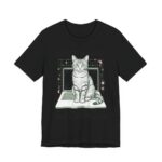 Don’t Worry I’m From Tech Support Cat T-Shirt in Black
