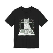 Don’t Worry I’m From Tech Support Cat T-Shirt in Black