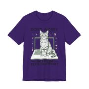 Don’t Worry I’m From Tech Support Cat T-Shirt in Team Purple