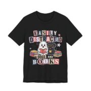 Easily Distracted By Dogs And Books T-Shirt in Black