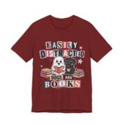 Easily Distracted By Dogs And Books T-Shirt in Cardinal