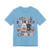 Easily Distracted By Dogs And Books T-Shirt in Ocean Blue