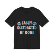 Easily Distracted By Dogs Pastel T-Shirt in Black