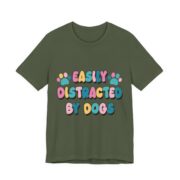 Easily Distracted By Dogs Pastel T-Shirt in Military Green