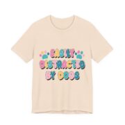 Easily Distracted By Dogs Pastel T-Shirt in Soft Cream