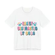 Easily Distracted By Dogs Pastel T-Shirt in White