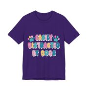 Easily Distracted By Dogs Paw Print T-Shirt in Team Purple