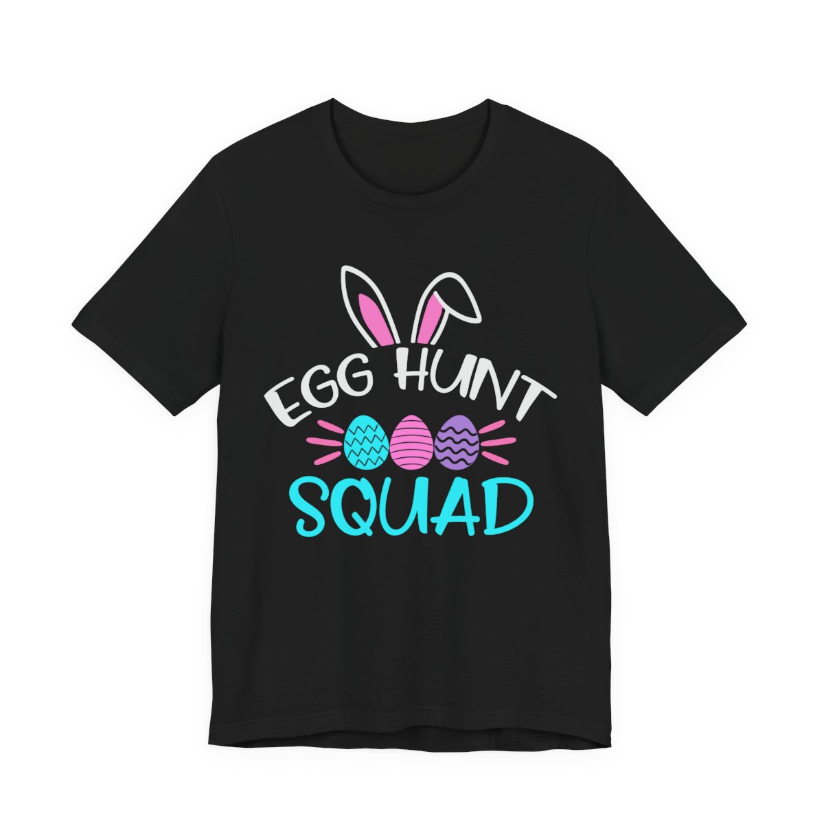 Egg Hunt Squad Funny Easter T-Shirt in Black