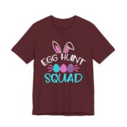 Egg Hunt Squad Funny Easter T-Shirt in Maroon