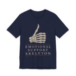 Emotional Support Skeleton Shirt - Funny Halloween Tee in Navy