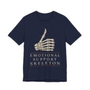 Emotional Support Skeleton Shirt - Funny Halloween Tee in Navy