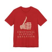Emotional Support Skeleton Shirt - Funny Halloween Tee in Red