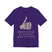 Emotional Support Skeleton Shirt - Funny Halloween Tee in Team Purple