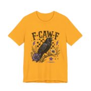 F-Caw-F Checkered Crow Halloween T-Shirt in Gold