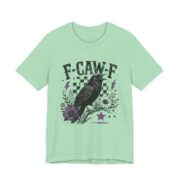 F-Caw-F Checkered Crow Halloween T-Shirt in Mint