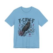 F-Caw-F Checkered Crow Halloween T-Shirt in Ocean Blue