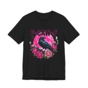 F-Caw-F Crow Pink Moon Peony T-Shirt in Black