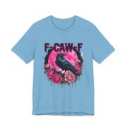 F-Caw-F Crow Pink Moon Peony T-Shirt in Ocean Blue