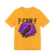 F-Caw-F Crow Purple Orchid Moon T-Shirt in Gold