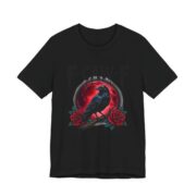 F-Caw-F Crow Red Moon Roses T-Shirt in Black