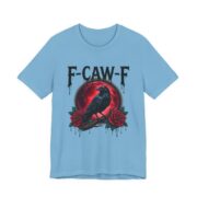 F-Caw-F Crow Red Moon Roses T-Shirt in Ocean Blue