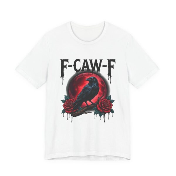 F-Caw-F Crow Red Moon Roses T-Shirt in White