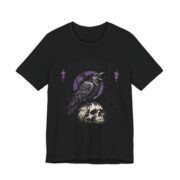 F-Caw-F Crow Skull Purple Moon T-Shirt in Black