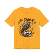 F-Caw-F Crow Skull Purple Moon T-Shirt in Gold