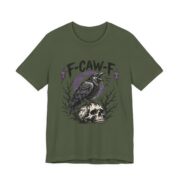 F-Caw-F Crow Skull Purple Moon T-Shirt in Military Green