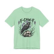 F-Caw-F Crow Skull Purple Moon T-Shirt in Mint