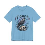 F-Caw-F Crow Skull Purple Moon T-Shirt in Ocean Blue