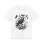 F-Caw-F Crow Skull Purple Moon T-Shirt in White