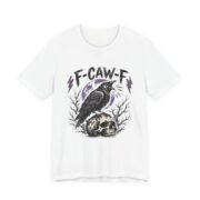 F-Caw-F Crow Skull Purple Moon T-Shirt in White