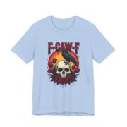 F-Caw-F Crow Skull Roses Halloween T-Shirt in Baby Blue