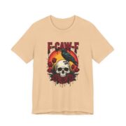 F-Caw-F Crow Skull Roses Halloween T-Shirt in Sand Dune