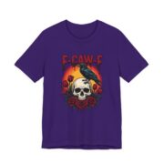 F-Caw-F Crow Skull Roses Halloween T-Shirt in Team Purple