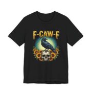 F-Caw-F Crow Skull Sunflower T-Shirt in Black