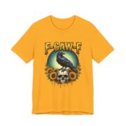 F-Caw-F Crow Skull Sunflower T-Shirt in Gold
