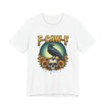 F-Caw-F Crow Skull Sunflower T-Shirt in White